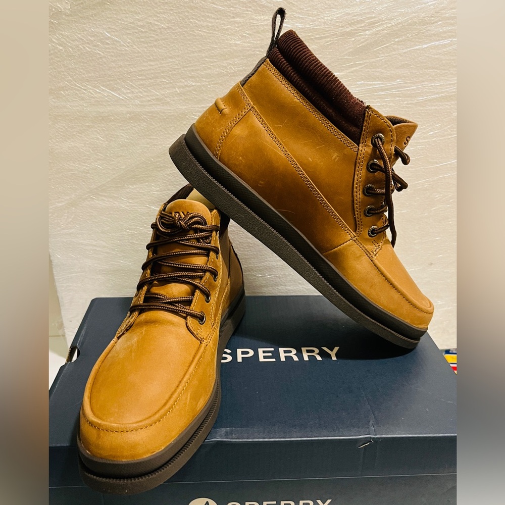 Sperry NWT Men's Wheat/Tan Leather Chukka Boots - Picture 6 of 14